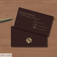 Simple Burgundy and Gold Business Card