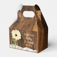 Faux Barn Wood Mason Jar White Daisy Barn Wedding Favor Boxes