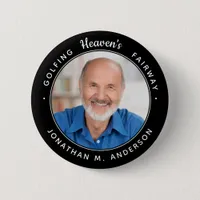 Golf Memorial Heaven Sympathy Golfer Photo Button