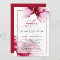 Modern Abstract Vivid Burgundy Pink Invitation