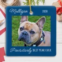 Custom Pet Photo Dog Lover Christmas Ceramic Ornament