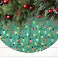 Twinkling Christmas Lights Holiday Pattern Brushed Polyester Tree Skirt