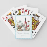 Bunnies and wine Easter Classic Playing Cards