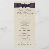 FAUX bow amethyst program and Wedding menu