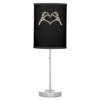 Skeleton Hand Hearts Design Table Lamp
