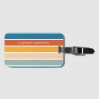 Modern Retro Sunset Stripes Personalized  Luggage Tag