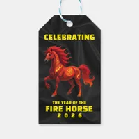 Stunning Chinese Year of the Fire Horse 2026 Gift Tags