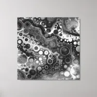 Black and White Marble Fluid Art Canvas Print