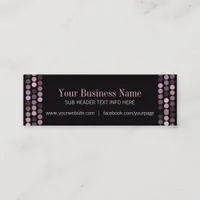 Modern Pink+Black Mini Business Cards