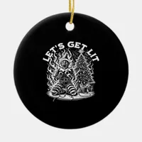 Let's Get Lit Christmas Christmas Celebration Ceramic Ornament