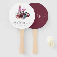 Boho Burgundy and Navy Bridal Shower Wine Tasting Hand Fan
