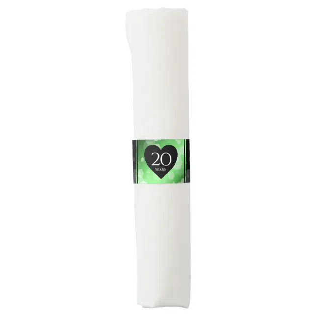 Elegant 20th Emerald Wedding Anniversary Monogram Napkin Bands