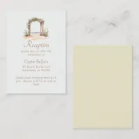 Watercolor Beach Arch Minimalist Wedding Reception Enclosure Card