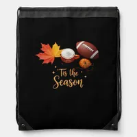 Tis The Season Halloween Retro Design Drawstring Bag