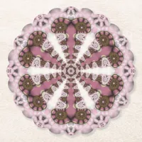 Geometry Country Earth Pink Mandala Paper Coaster