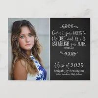 Christian Graduation Bible Verse Typography Postcard