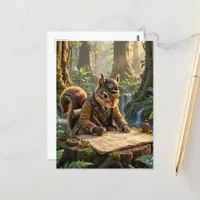 Cute Steampunk Squirrel Explorer Postcard