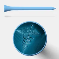 Blue Rod of Asclepius Golf Tees