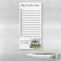 I'd Rather Be Camping To Do List Retro Van Magnetic Notepad