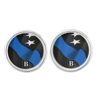 Thin Blue Line Personalized Police Cufflinks