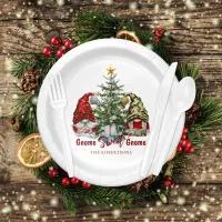 Cute Gnomes with Christmas Tree Paper Plates