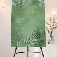 Lush Palm Leaf Wedding Welcome Moss Green ID956 Foam Board