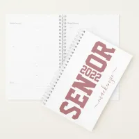 Pink Rose Gold Senior Block Letter Graduation Year Planner