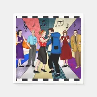 1950's Couple Dancing Retro Themed Birthday   Napkins