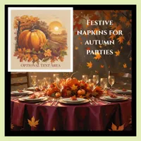 Autumn Fall Sunset Scene with Pumpkin Napkins