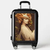 Vintage Japanese Woman Dragon Headpiece Fantasy Luggage