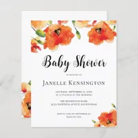 BUDGET Summer Golden Poppy Baby Shower Invitation