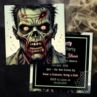 Zombie Themed Halloween Party Invitation