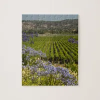 California Vineyard and Purple Flowers Jigsaw Puzzle