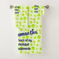 Preppy Pickleball Dink Responsibly Birthday Party Bath Towel Set