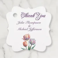 Romantic and Poetic Pastel Tulips Watercolor Favor Tags