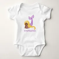 African Mermaid Ocean Baby Shower  Baby Bodysuit