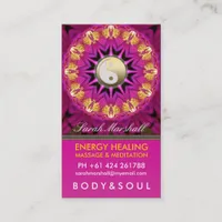 Energy Healing Holistic Pink Gold Business Card