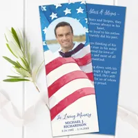 Military Veteran Photo Funeral Prayer USA Flag  Bookmarks