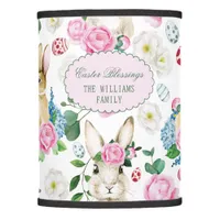 Easter Blessings Egg Bunny Floral Peonies Monogram Lamp Shade