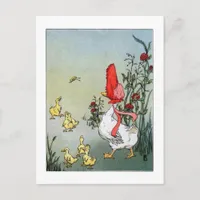 Goose and Goslings Postcard
