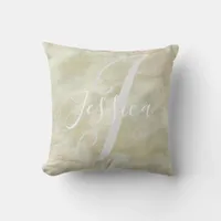 Abstract Brushstrokes Monogram Throw Pillow