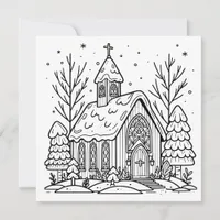 Color Me Page | Christmas Church Holiday Card