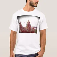 Two Horse Amish Team Faux Vintage T-Shirt