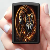 Native Radiance with Wolf Spirit b Zippo Lighter