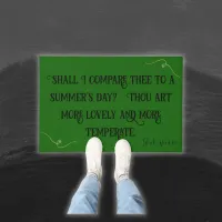 Black on Green Shakespeare Shall I Compare.. |  Doormat