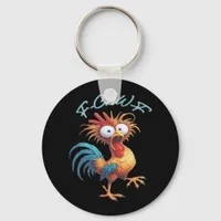 F Caw F Funny Chicken Humor Retro Style Keychain