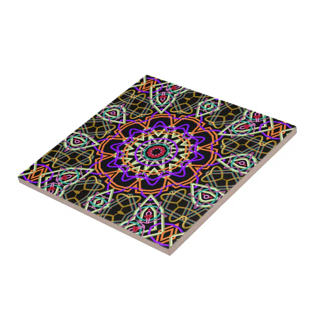 Modern kaleidoscope ceramic tile