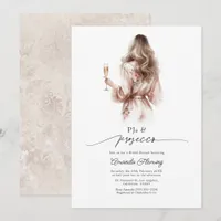 Elegant PJs & Prosecco Bridal Shower Invitation