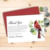 Elegant Cardinal Funeral Memorial Thank You