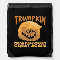 Trumpkin Make Halloween Great Again Halloween Desi Drawstring Bag